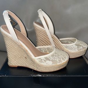 Ivory lace espadrille ladies size 6.5. Victoria’s Secret